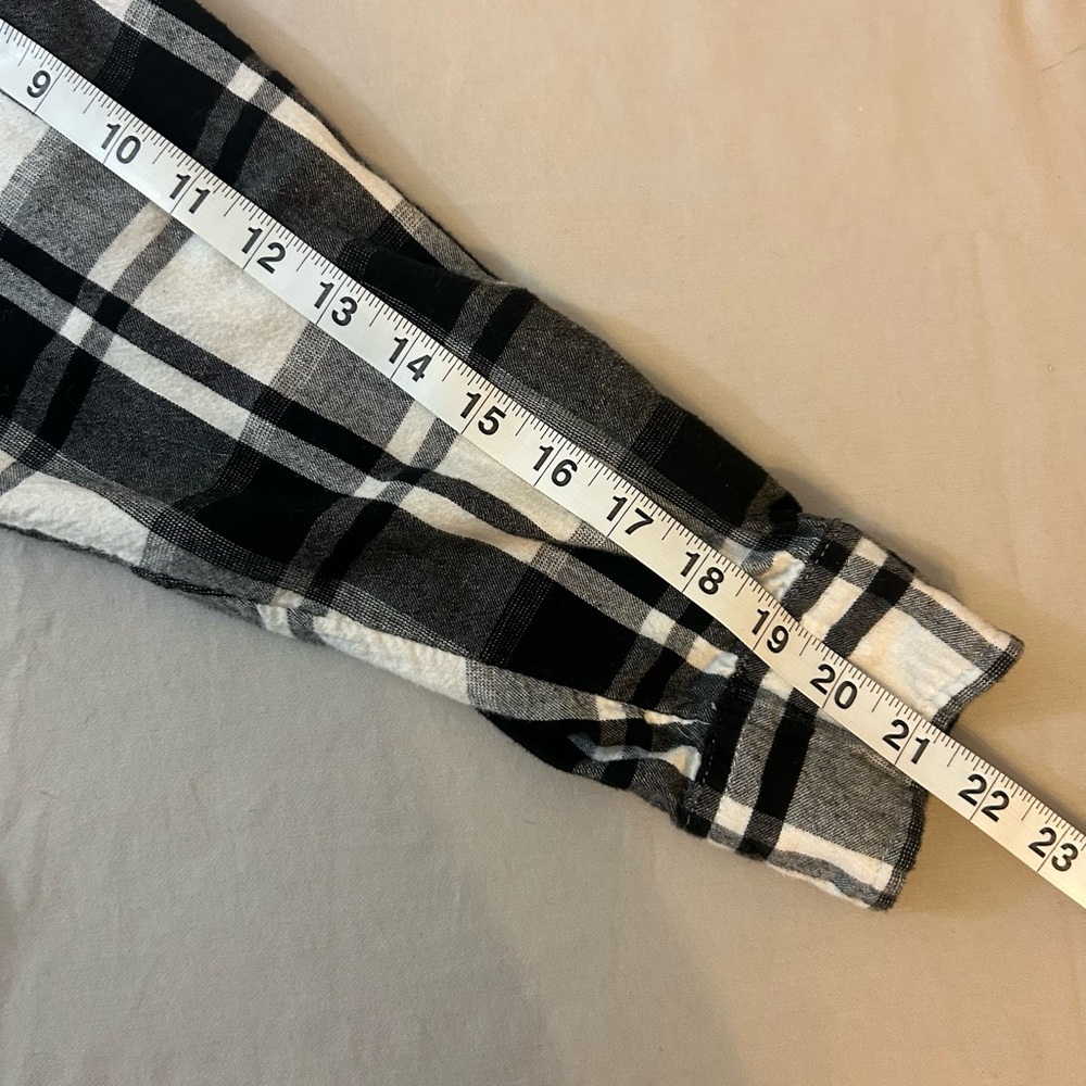 Time and Tru Black & White Plaid Flannel Shirt Size XL - Picture 7 of 10